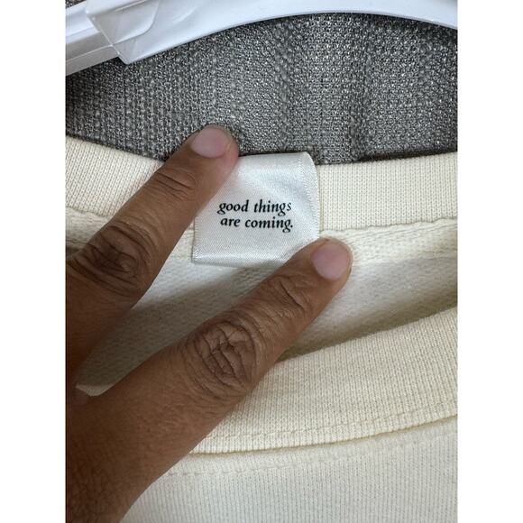 Sote Label Good Things Are Coming Sweatshirt White Women’s Size XL - Picture 4 of 5